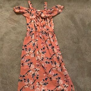 Pink flowers summer dress